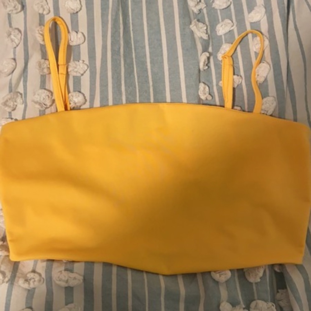 Simple Silk Yellow Crop Top